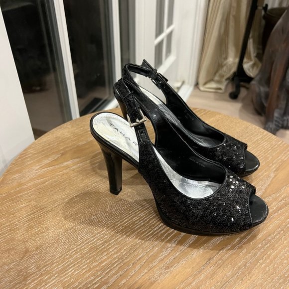 Women's Black Sequins Decorated Shoes - Picture 3 of 3